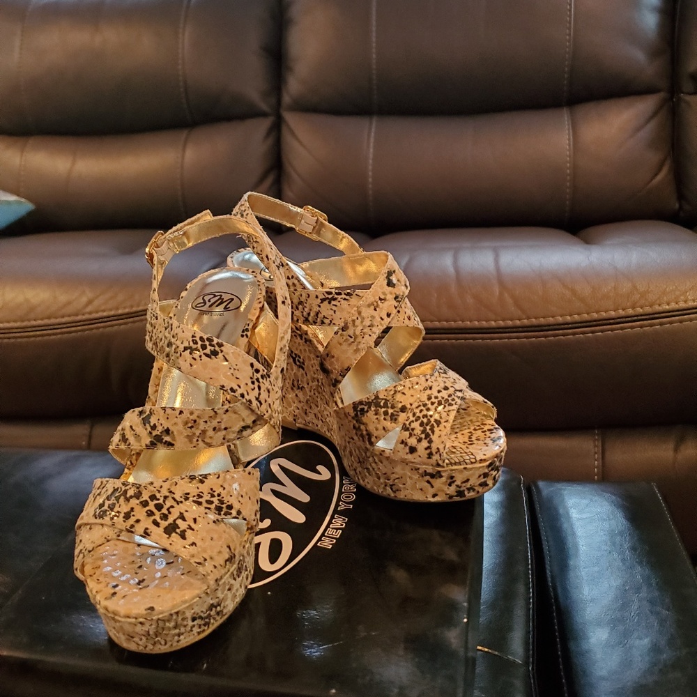 Sears Faux Snake Skin Wedges